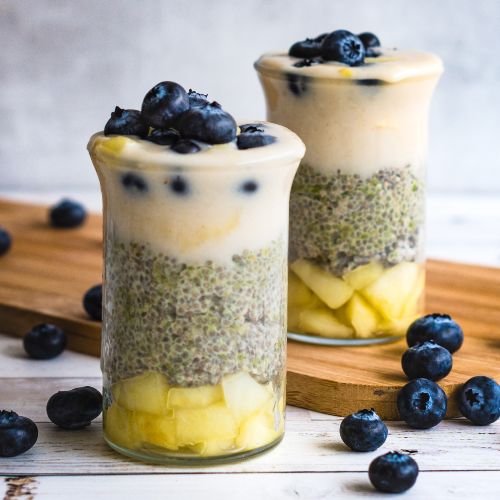 Pudín de chía con té matcha y manzana | vidalia Pudín de chía con té matcha y manzana