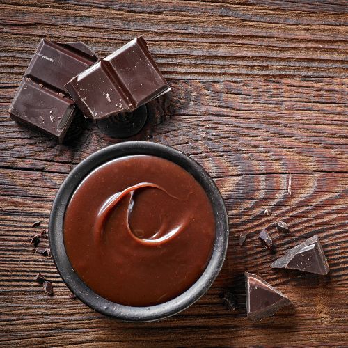 Salsa de chocolate alta en antioxidantes