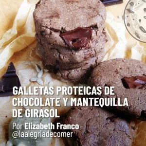 Galletas proteicas de chocolate y mantequilla de girasol - vidalia Galletas proteicas de chocolate y mantequilla de girasol - vidalia 1